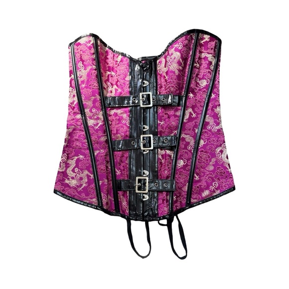 Pink and Gold Floral Patterned Bag - Picture 3 of 5